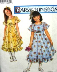 8556 DK FLARE RAISED WST TIED DRESS, SLIP PATTERN 3-6,7-12